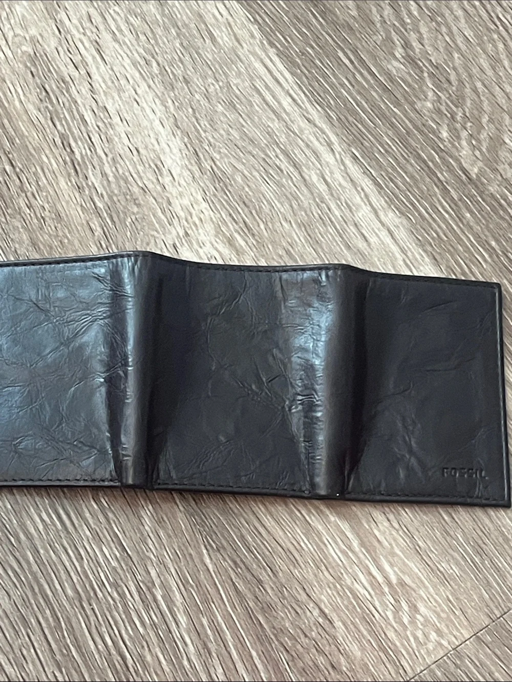 Fossil Black Neel Leather Men's Trifold Card Wallet